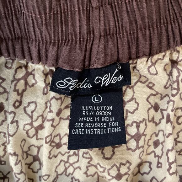 Vintage Bohemian Skirt Beige Brown Studio West Paisley Floral Print Midi Skirt - Picture 4 of 7